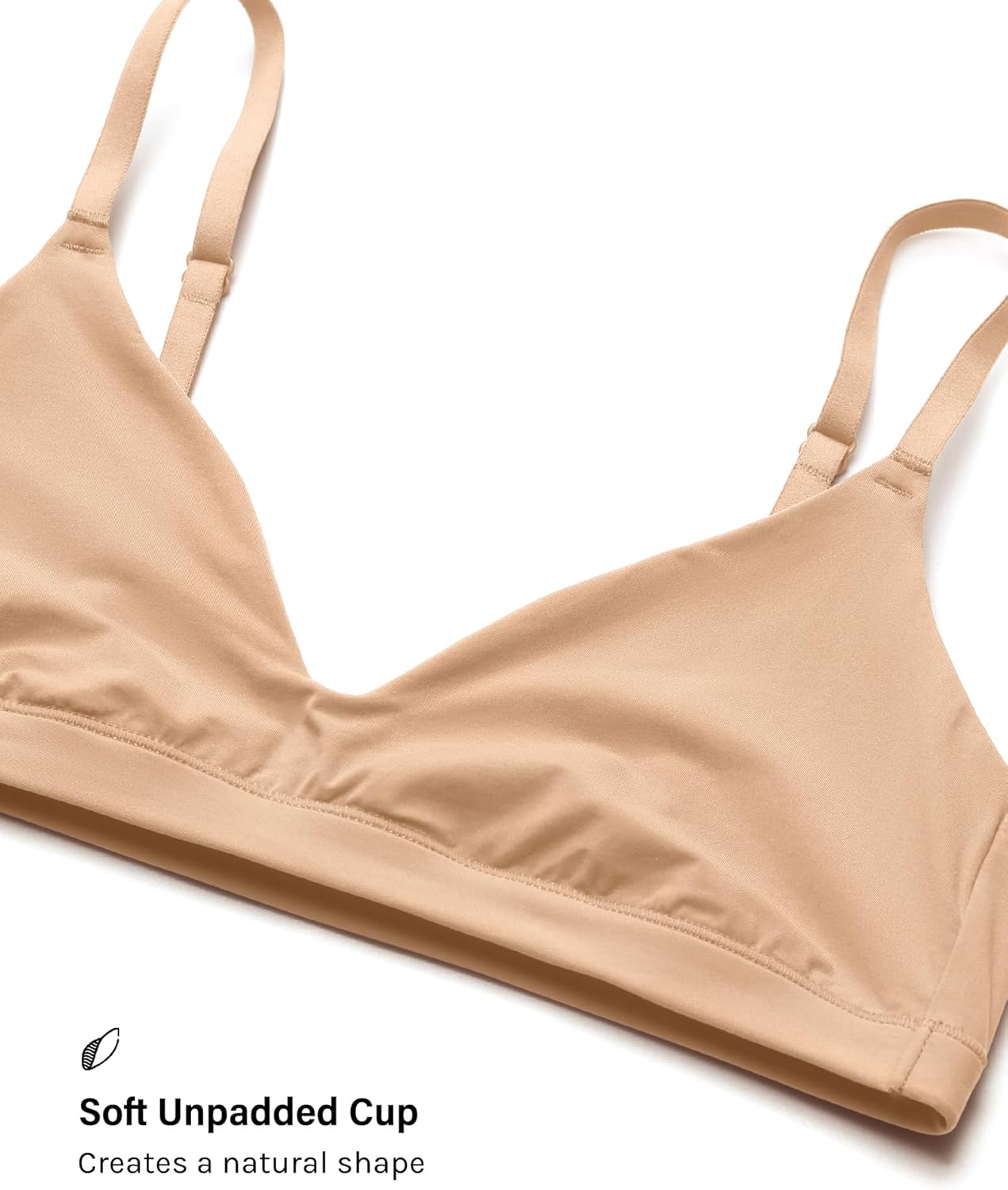 INLYRIC Women's Inbarely Soft Scoop Bralettes No Padding Cami Bras Unlined No Underwire Comfort Sleep Bralette Pullover