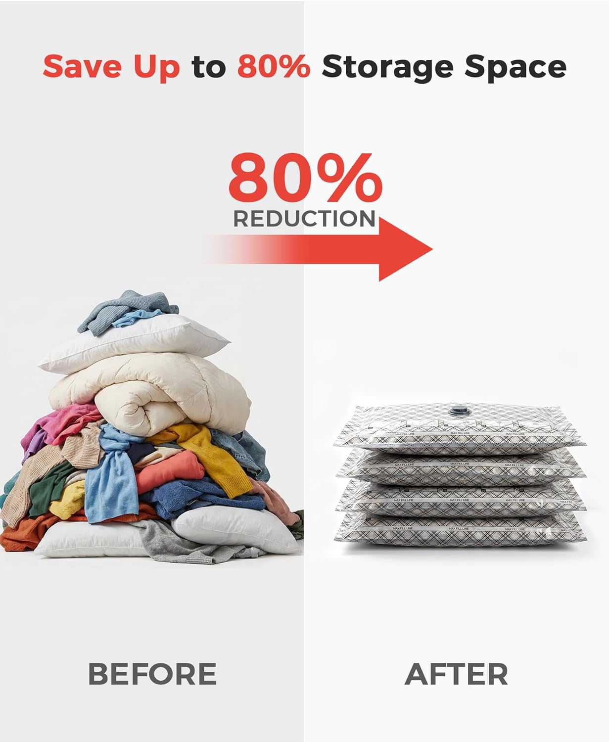 15pcs Vacuum Seal Bags for Clothing Travel, Cordless Pump, Carry-on Size Compression Packing Bags, 4000Pa Suction & 2000mAh Battery, Vacuum Storage Bags for Clothes, Luggage, Suitcase, Space Saver