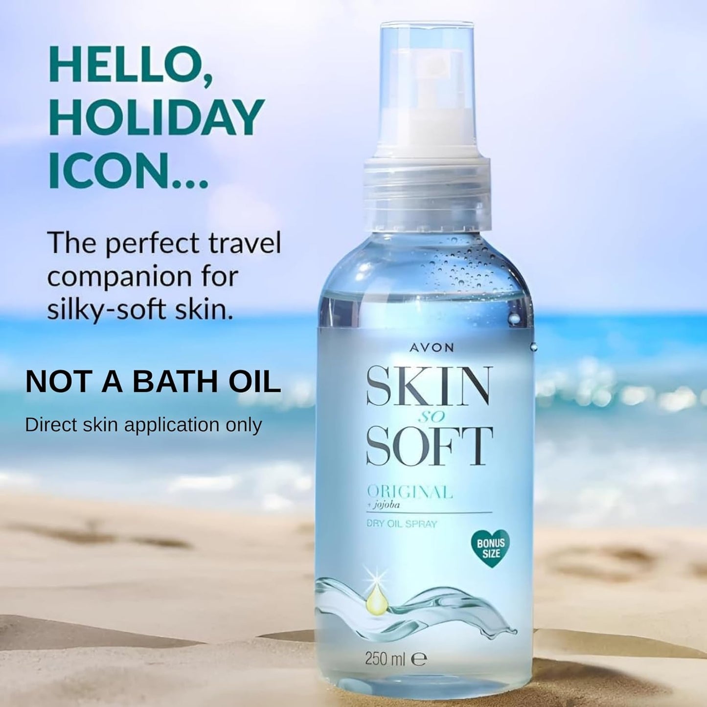 AVON SKIN SO SOFT Original Dry Oil Spray – Lightweight Moisturizing Body Oil with Jojoba & Vitamin E, Fast Absorbing, Non-Greasy, 8.45 fl oz (250 ML)
