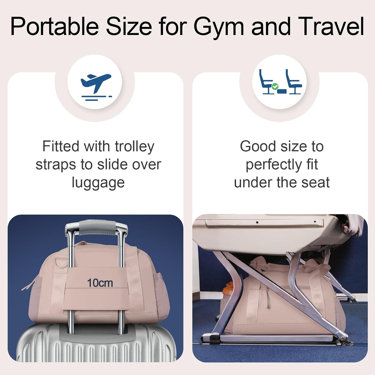 Mini Gym Bag for Women Girls Small Gym Tote Bag with Wet Compartment Waterproof Travel Duffle Bag Cute Workout Sport Bag