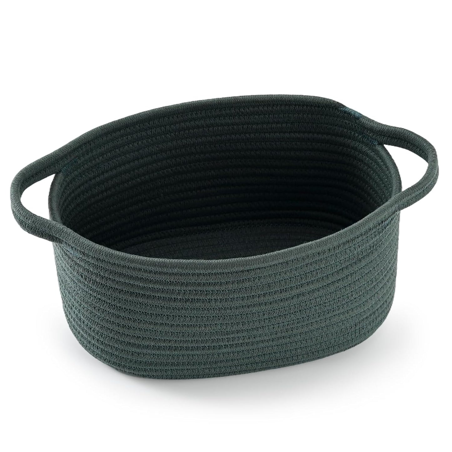 Happyiren Cute Woven Storage Basket – Hunter Green Empty Gift Burr Basket | Great for Halloween, Thanksgiving, Christmas, Birthday, Holiday Gifts; Eco-Friendly Organizer Bin for Nursery, Plants