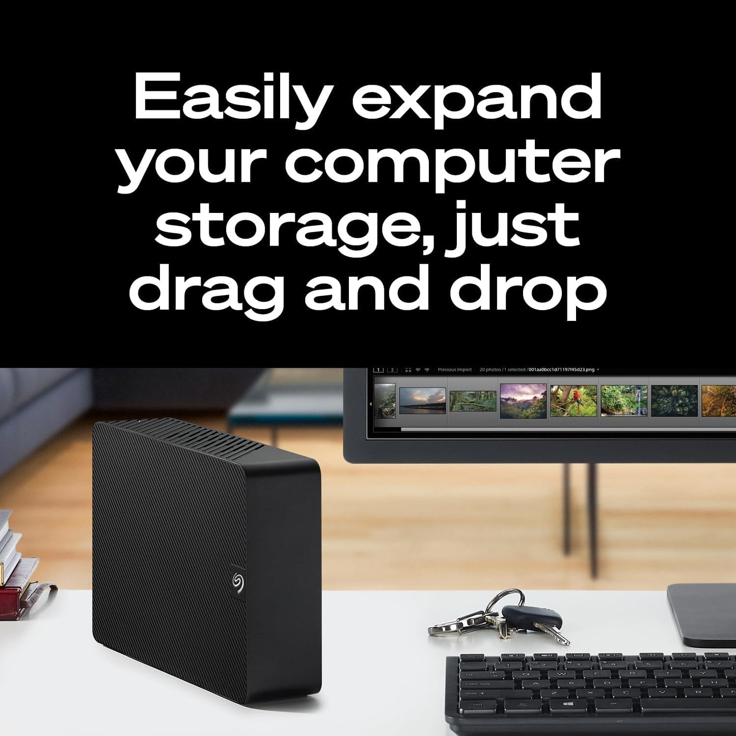 Seagate Expansion 8TB External Hard Drive HDD - USB 3.0, with Rescue Data Recovery Services (STKP8000400)