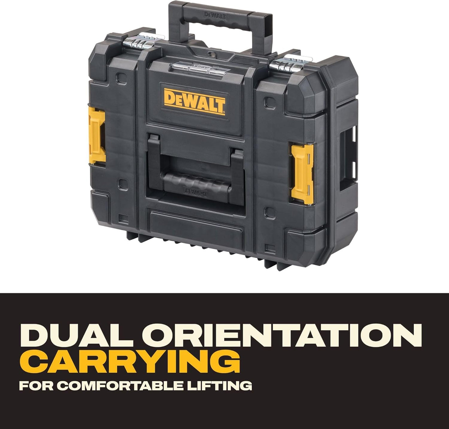 DEWALT Tool Box TSTAK II, 13 In. Flat Top Tool Storage Case, Stackable Organizer Hard Case Portable Toolbox, Heavy Duty, Holds Up To 66 lbs (DWST17807)