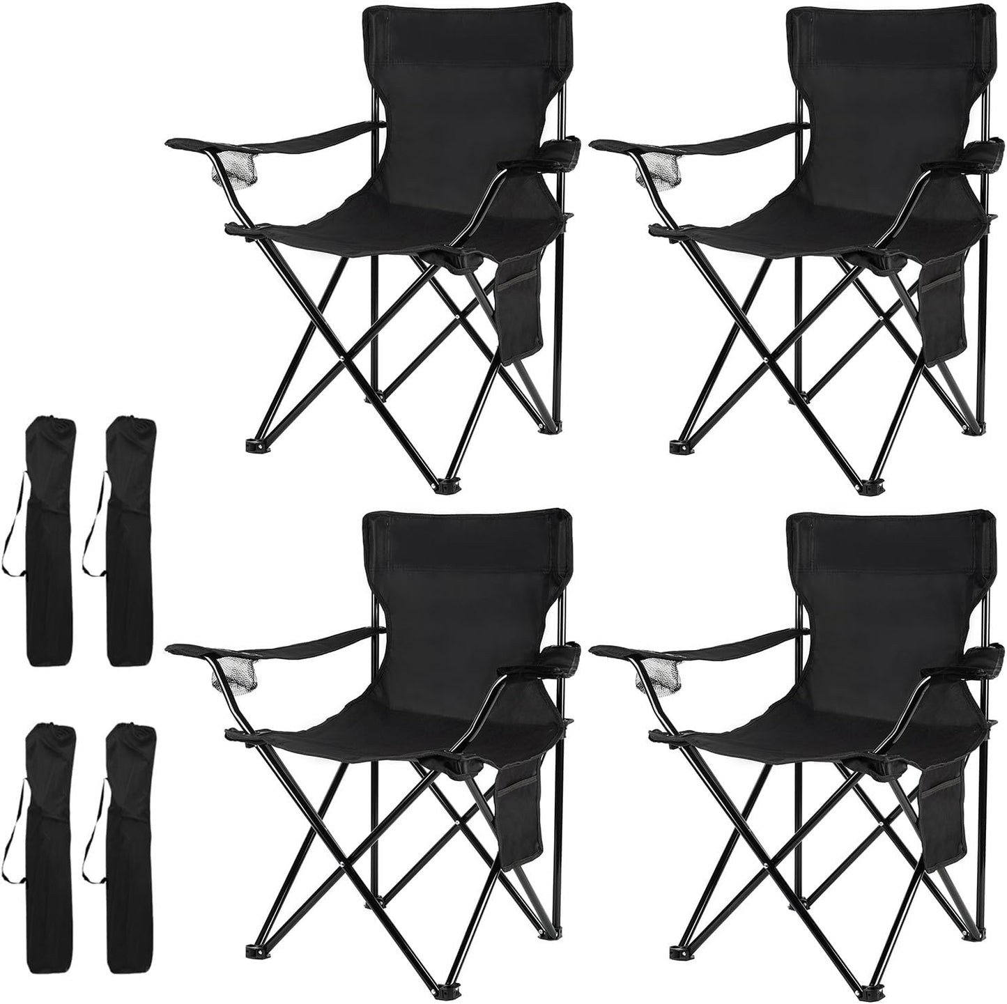 Damei century 4Pack Folding Camping Chairs, Portable for Beach, Lawn, Yard