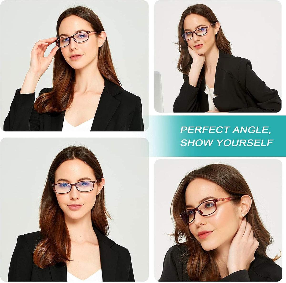EYEURL Reading Glasses for Women Blue Light Blocking Readers 1.25
