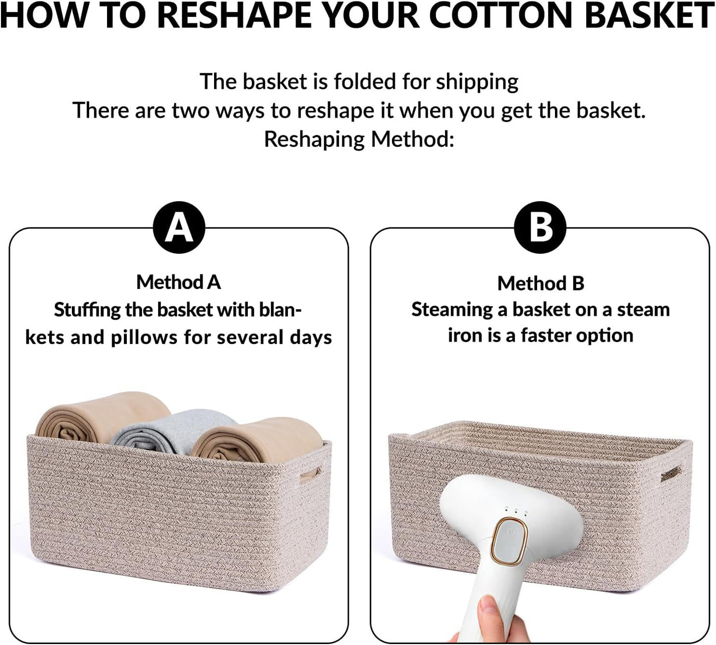 MiniArk Large Storage Baskets for Shelves, 17 x 13 x 7.5” Closet Organizers Bins for Clothes Blanket Towels, Baby Nursery, Toy Baskets Box, Woven Rope Baskets, 3 Packs Mixed Brown