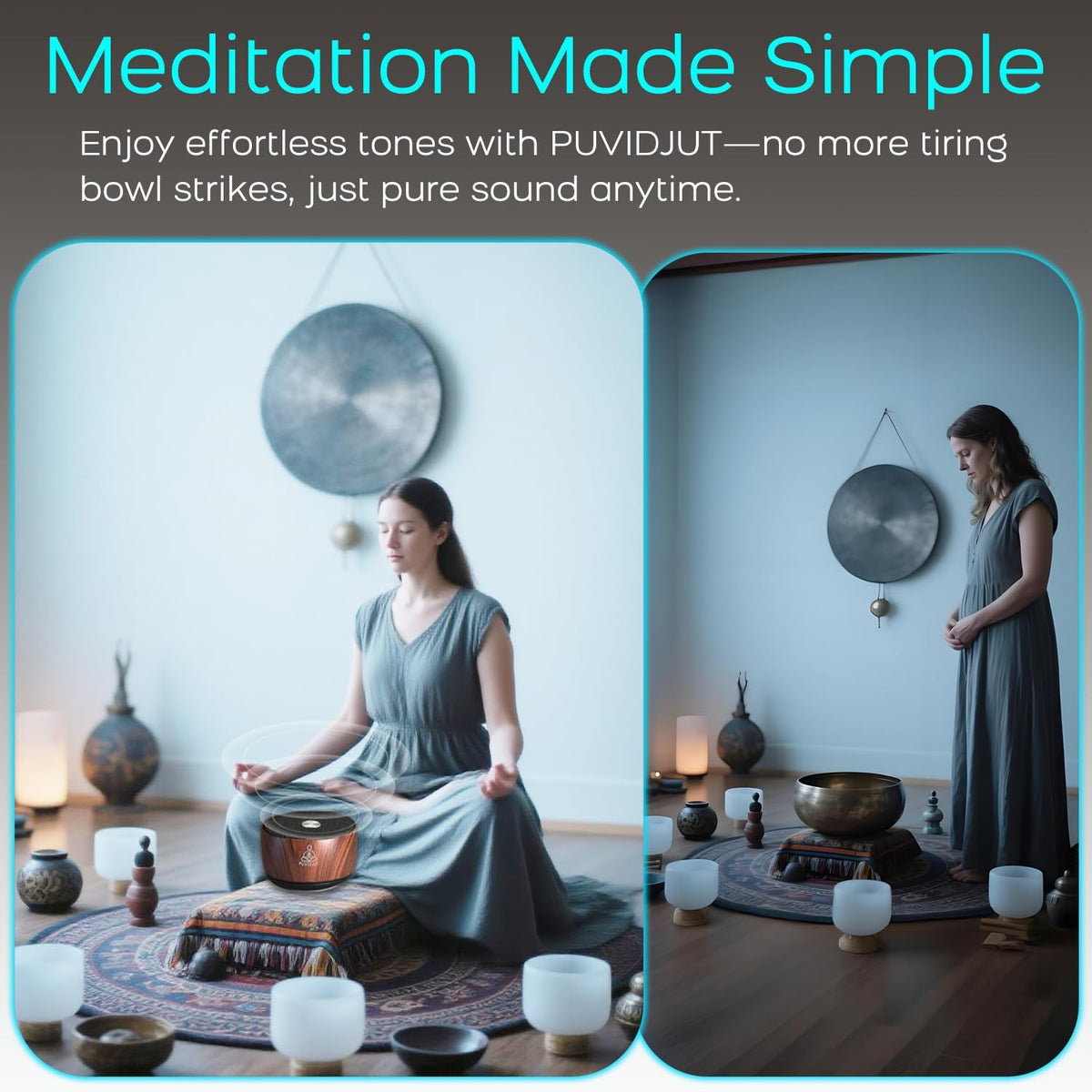 Sound Frequency Machine,Meditation Generator Instrument,Tone Device Tools - Solfeggio Frequencies Bath for Yoga, Mindfulness, Vibration System of Chakra Balancing, 5 Tones, 3 Timers