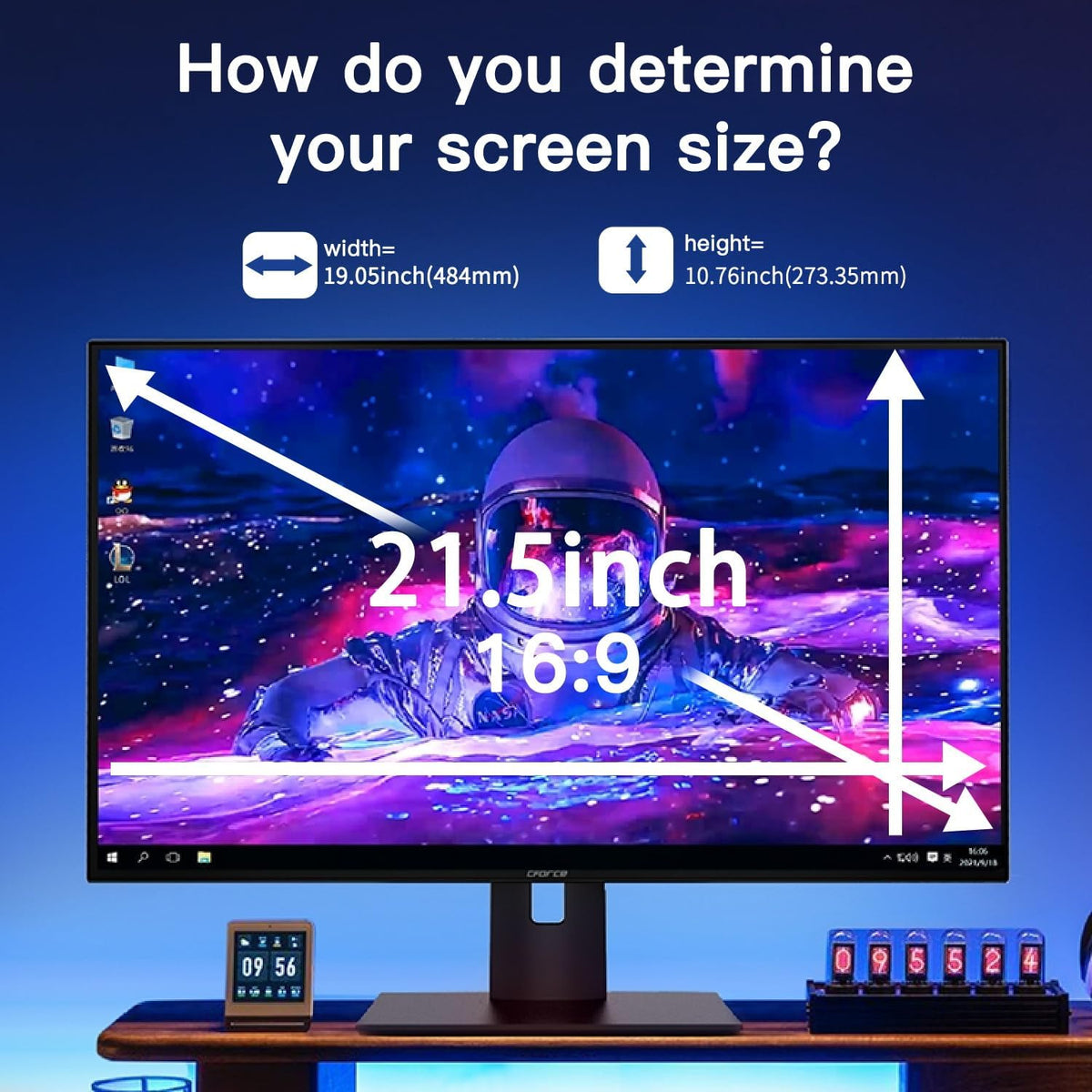Magnetic Hanging Computer Privacy Screen for 21.5'' 16:9 Widescreen Monitor
