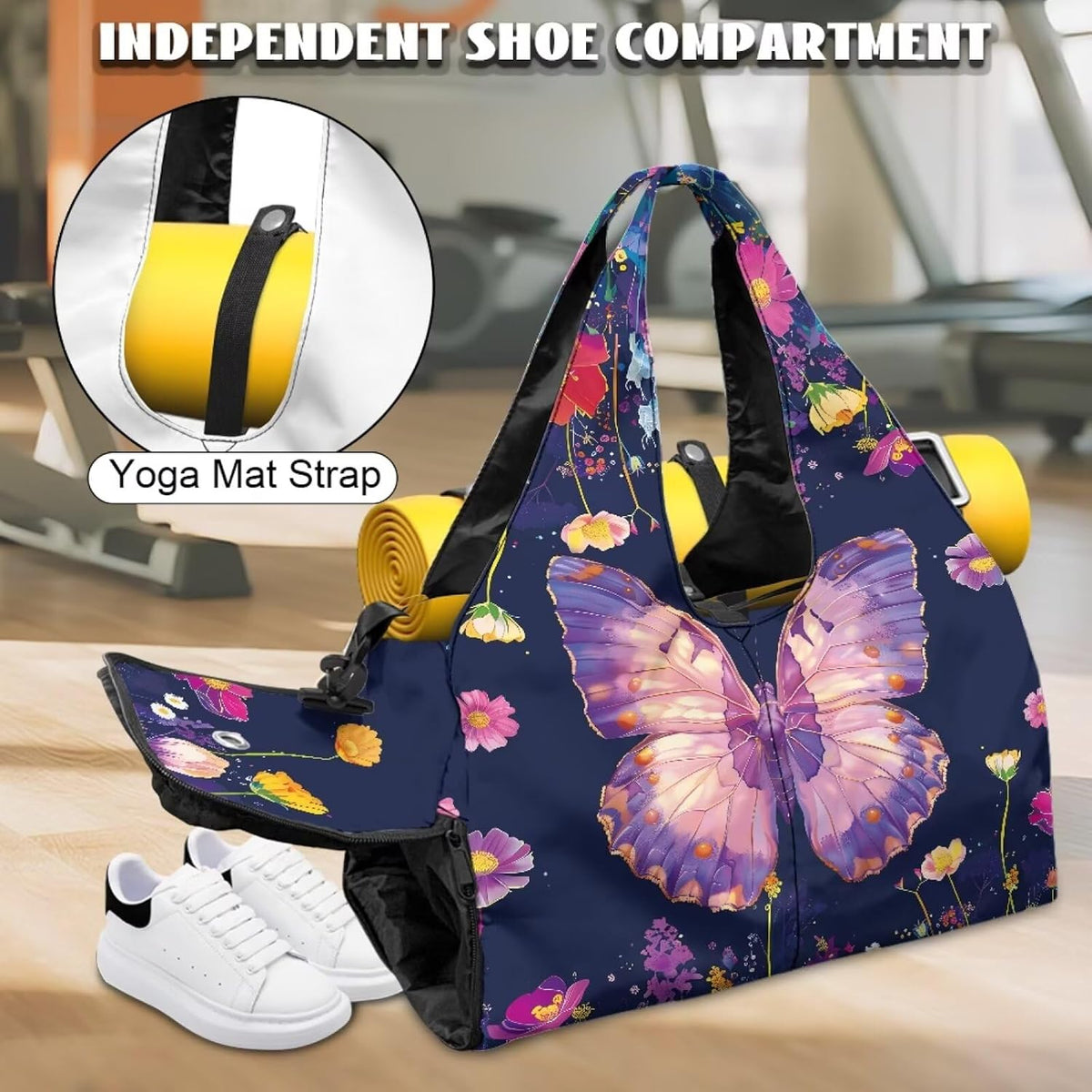 Yoga Mat Bag for Men Women Canvas Yoga Mat Carrier Take In Out Mat Easily for Beach Swim Bags Pool Sports Gym