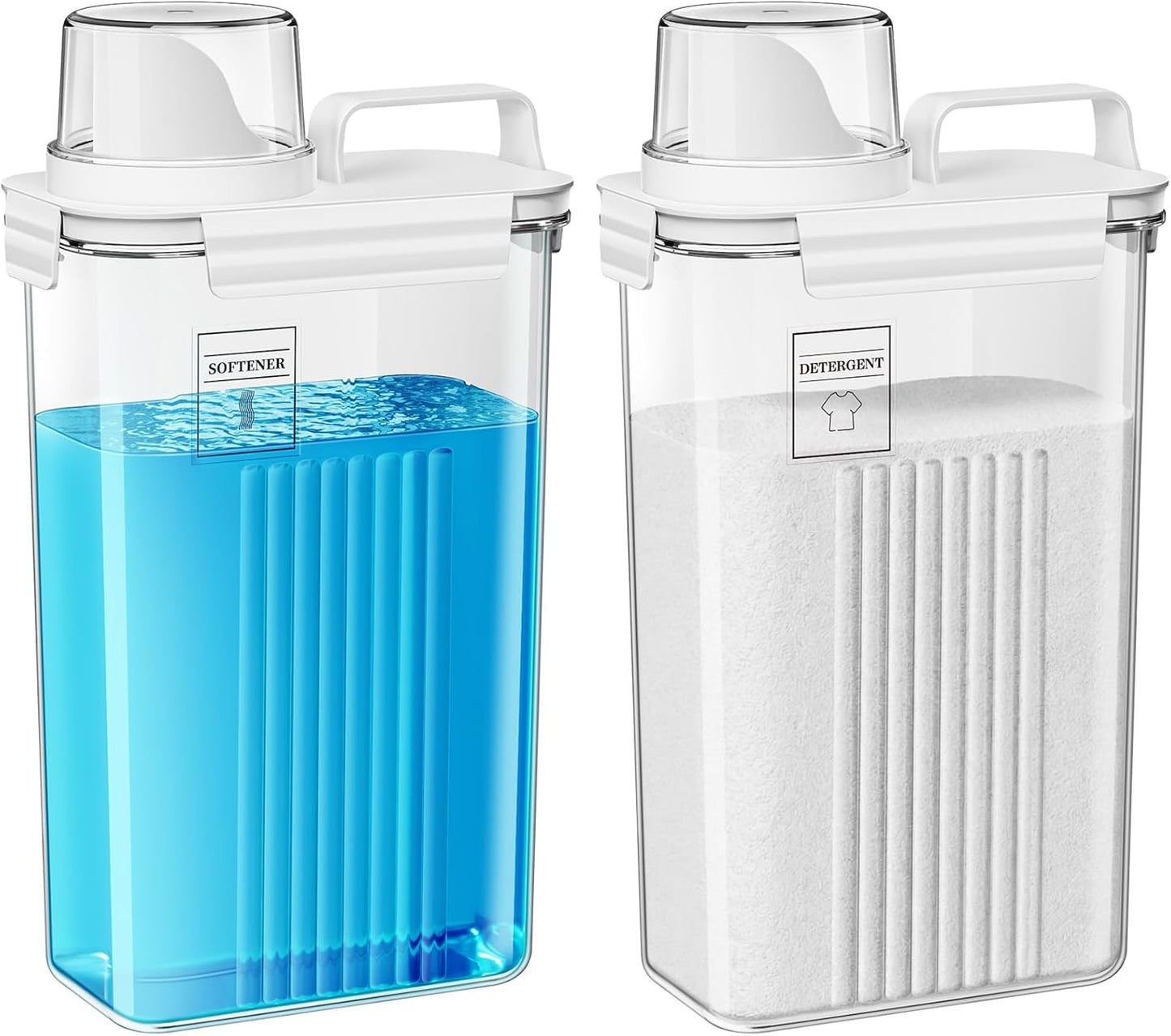 Laundry Detergent Dispenser for Laundry Room,94oz Fabric Softener Dispenser,Liquid Laundry Detergent Container,Laundry Detergent Organizer for Laundry Room Organization with 6 Labels,2 Pack