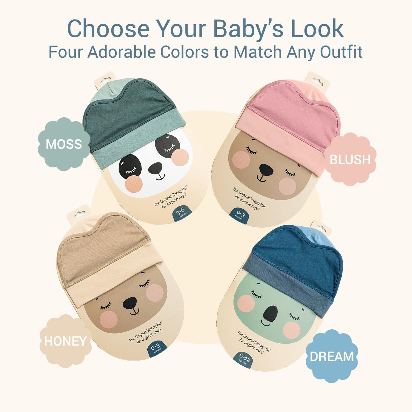 The Original Baby Sleep Mask & Soft Eye Shade – Newborn, Sun Hat & Beanie – Travel & Baby Gifts