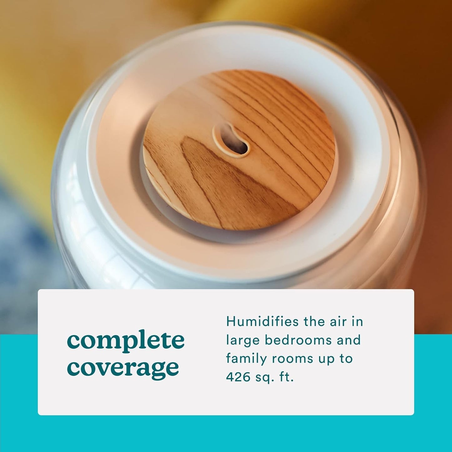 Homedics Cool Mist Ultrasonic Humidifier for Bedroom, Large Room Humidifier, Top-Fill 1.47-Gal Tank, Essential Oil Pads, Built-In Timer, 3 Mist Settings, Air Humidifier for Home, Office, Plants