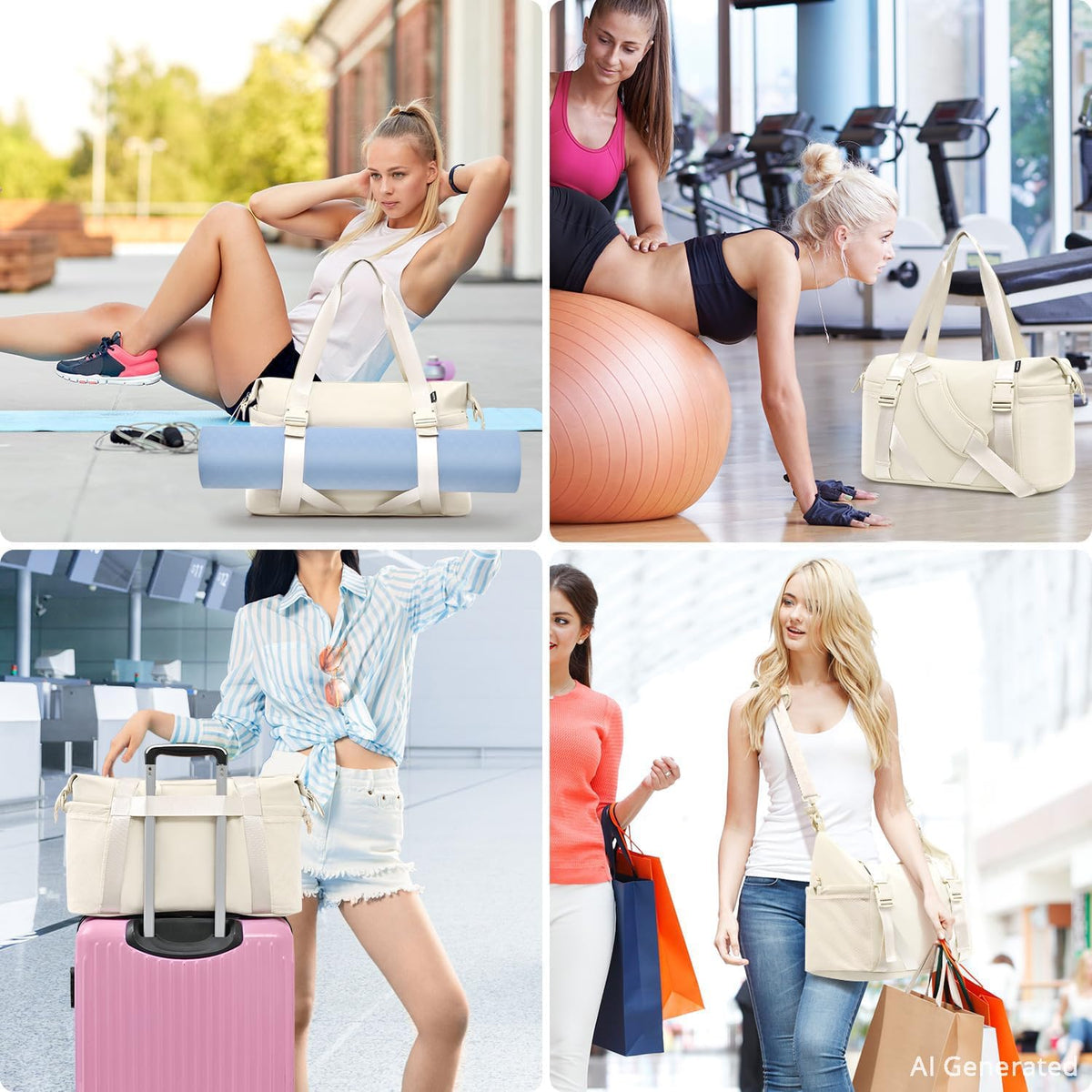 MAXTOP Women's Yoga Bag with Shoe Pouch,Travel Bag for Gym Workout Daily