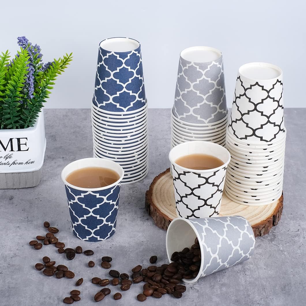 Clawsoff [300 Pack] 3 oz Paper Cups, Small Mouthwash Cups 3 OZ, Mini Disposable Bathroom Cups, Paper Cups 3 Ounce for Bathroom, Supermarket, Birthday Party, Travel, Events, Picnic, BBQ