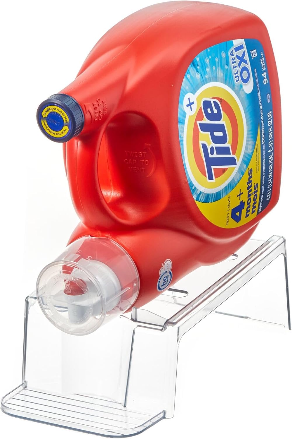 iDesign Laundry Detergent Holder, Liquid Detergent Stand for Laundry Room Organization, Clear