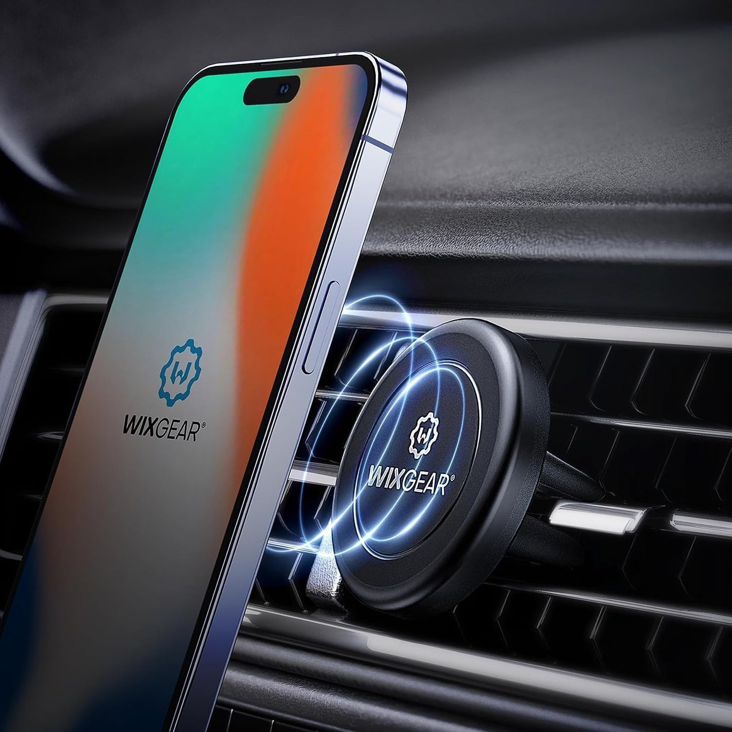 WixGear Universal Air Vent Magnetic Phone Car Mount Holder with Fast Swift-Snap Technology for Smartphones and Mini Tablets, Black 1 Pack