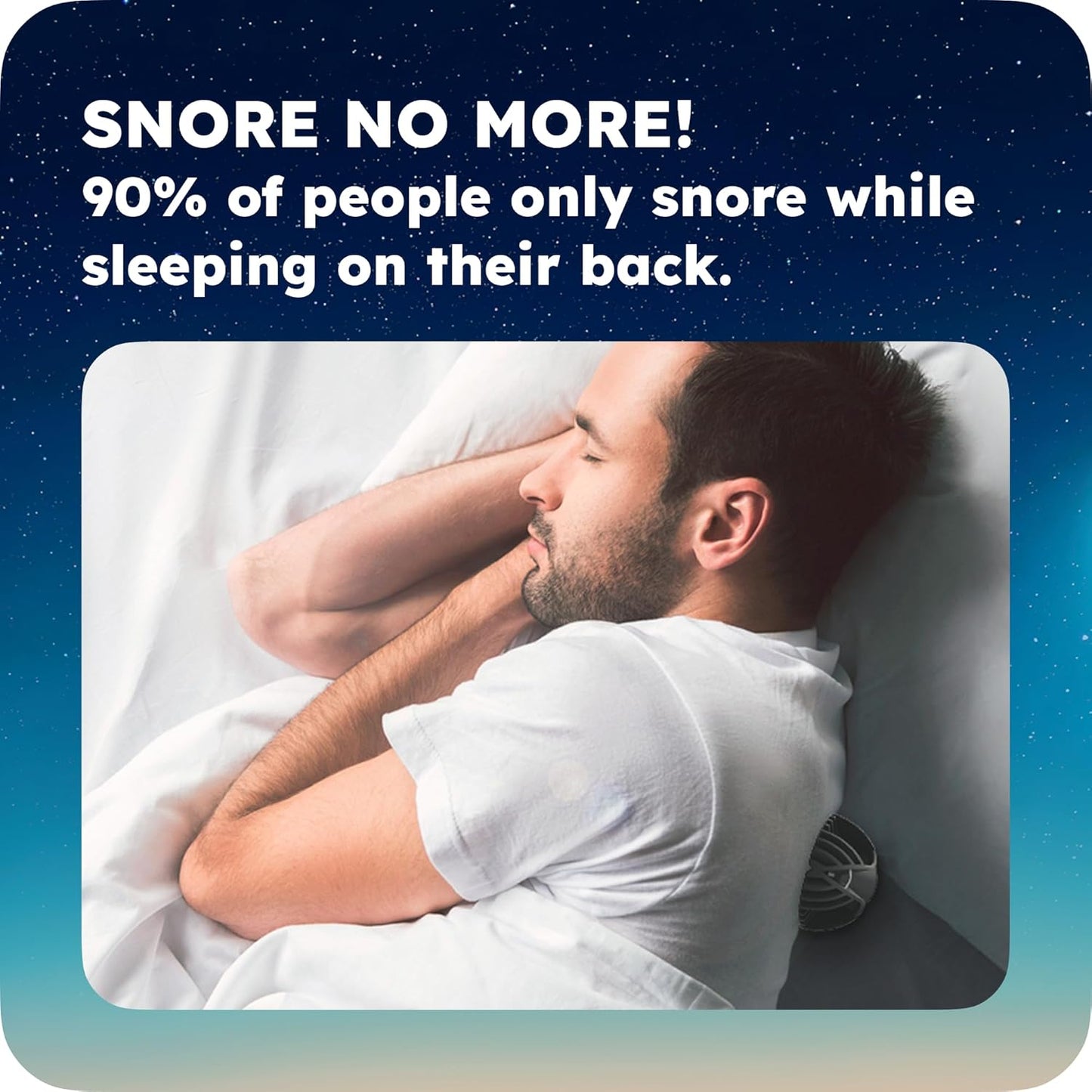 Ball for Side Sleep Posture - Calma Clip v2 by Whole Nights, Sleep Aid for Back Snorers, Anti Snoring Device, Attaches to Any Clothes and Keeps You in a Healthy Sleeping Position
