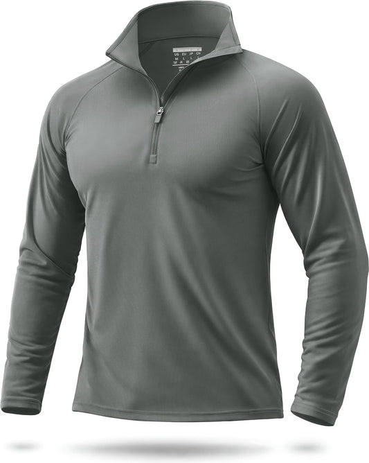 Boladeci Men's UPF 50+ Sun Shirts 1/4 Zip Long Sleeve SPF UV Protection Lightweight Quick Dry Quarter Zip Golf Shirts