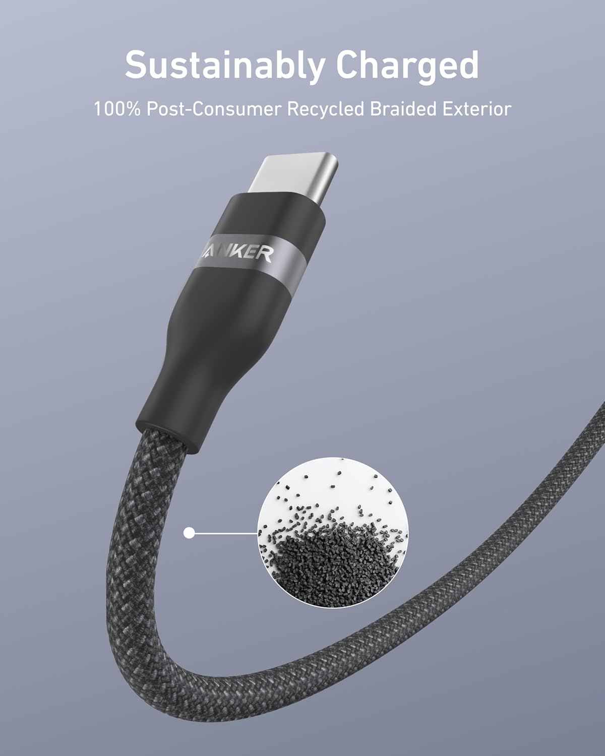 Anker Nano USB C Cable, 240W Flexible Multi-Color Braided Cord, Fast Charging Type C Charger for iPhone 17 Series, MacBook Pro and More (Black, 6ft)