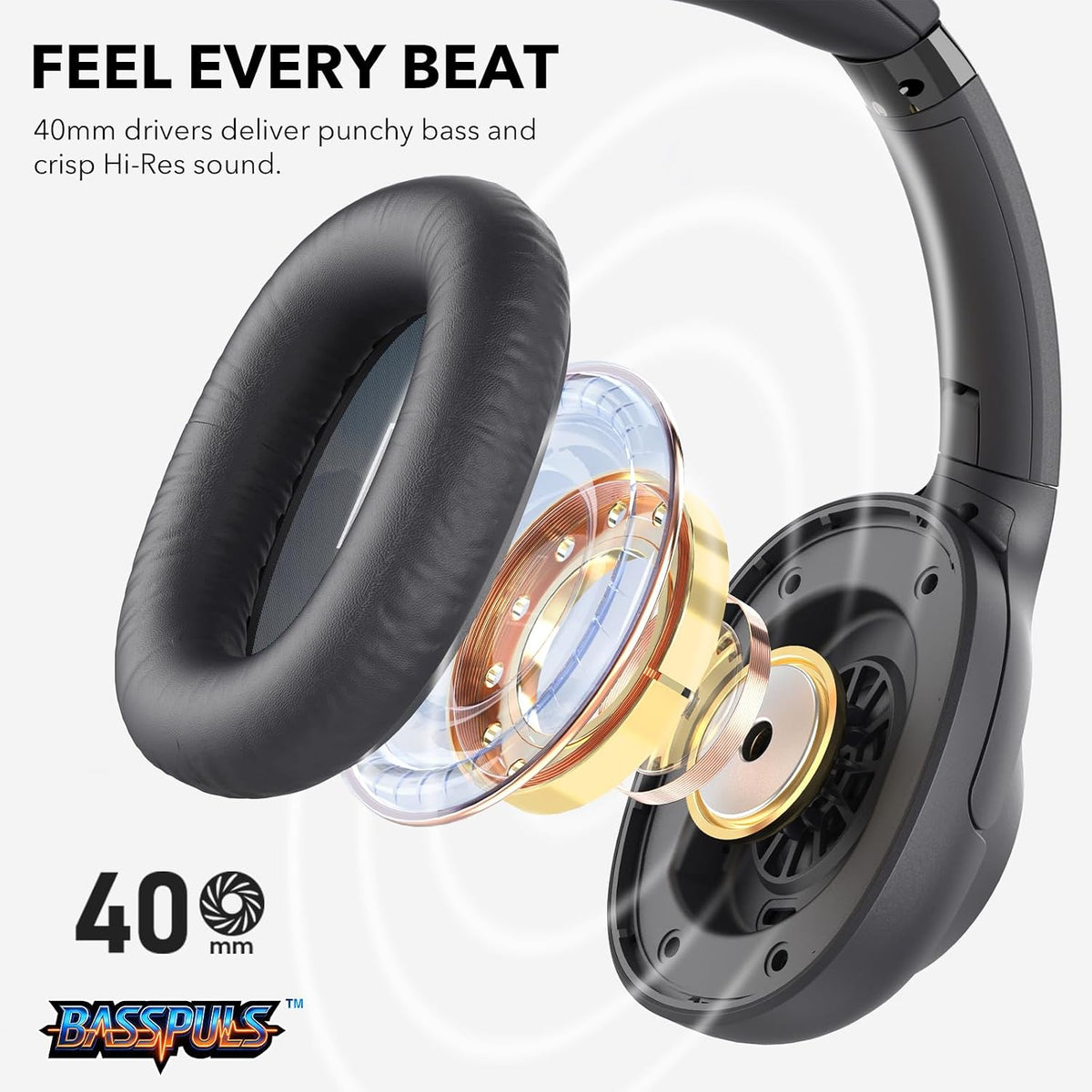Bluetooth 6.0 Hybrid Active Noise Cancelling Headphones for Airplane Travel