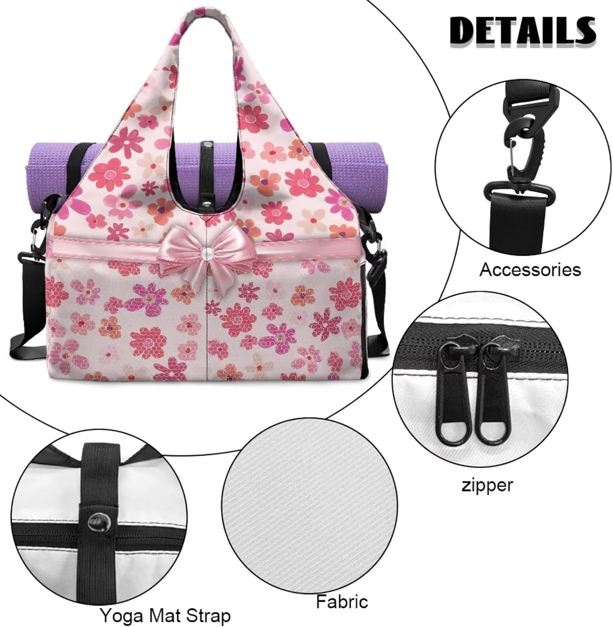 Yoga Mat Bag for Men Women Canvas Yoga Mat Carrier Take In Out Mat Easily for Beach Swim Bags Pool Sports Gym
