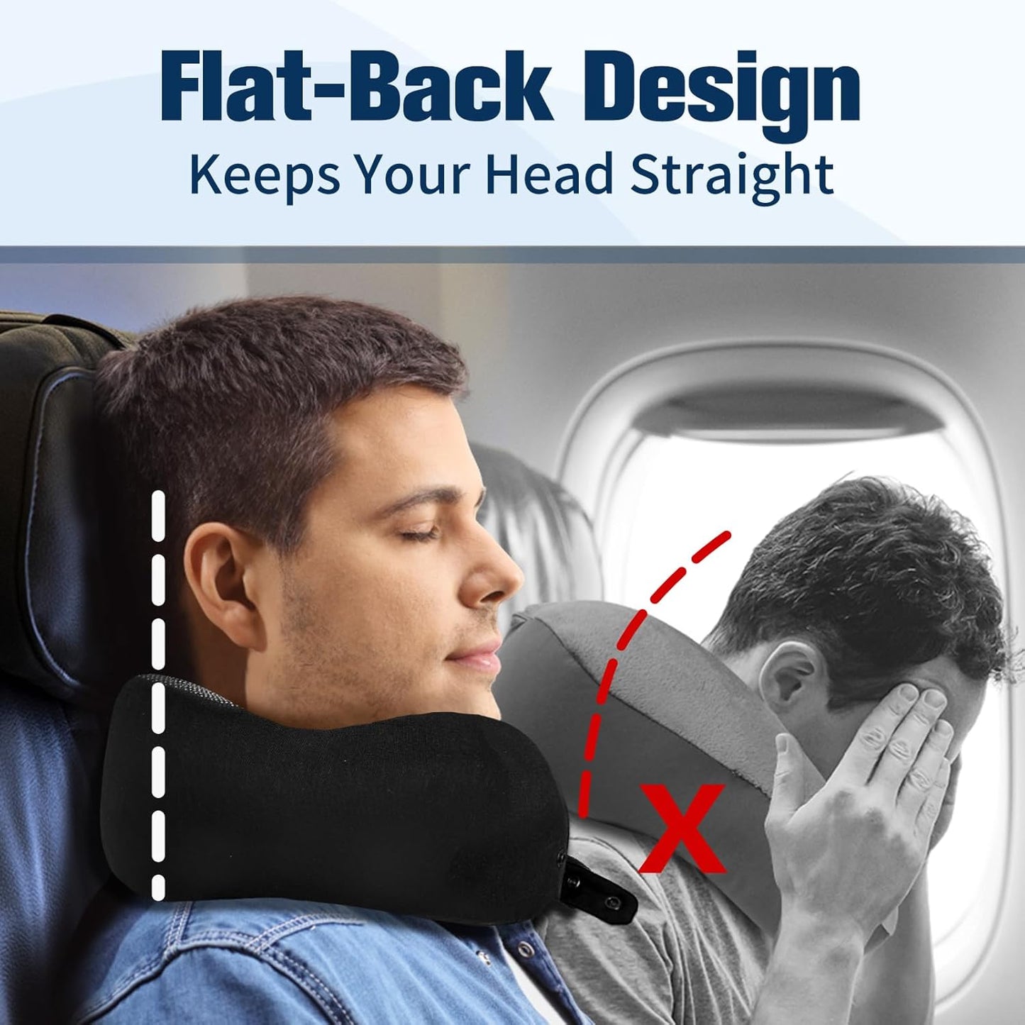 Cirorld Neck Pillow for Traveling, Travel Pillows for Airplanes,100% Pure Memory Foam Travel Neck Pillow, Adjustable Flight Pillow, Portable Plane Accessories with Eye Mask, Earplugs, Carry Bag