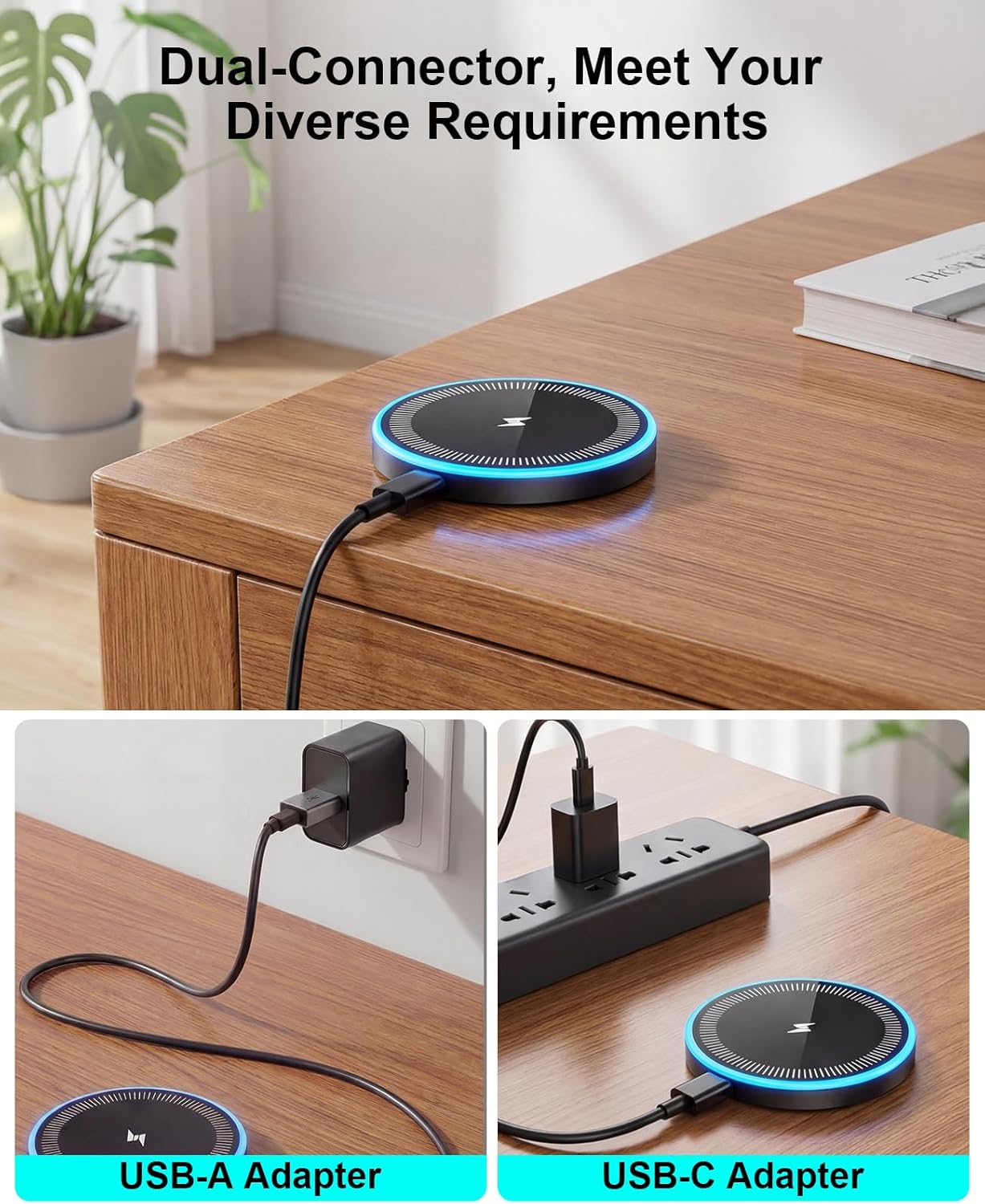 Wireless Charger 2Pack 6FT Samsung Magnetic Wireless Charger Fast Charging Pad with USB-C/A Ports for Samsung Galaxy S25 Ultra/S24 FE/S23 Ultra/S22/S21/Z Google Pixel 9-7 | Strong Magnet Technology