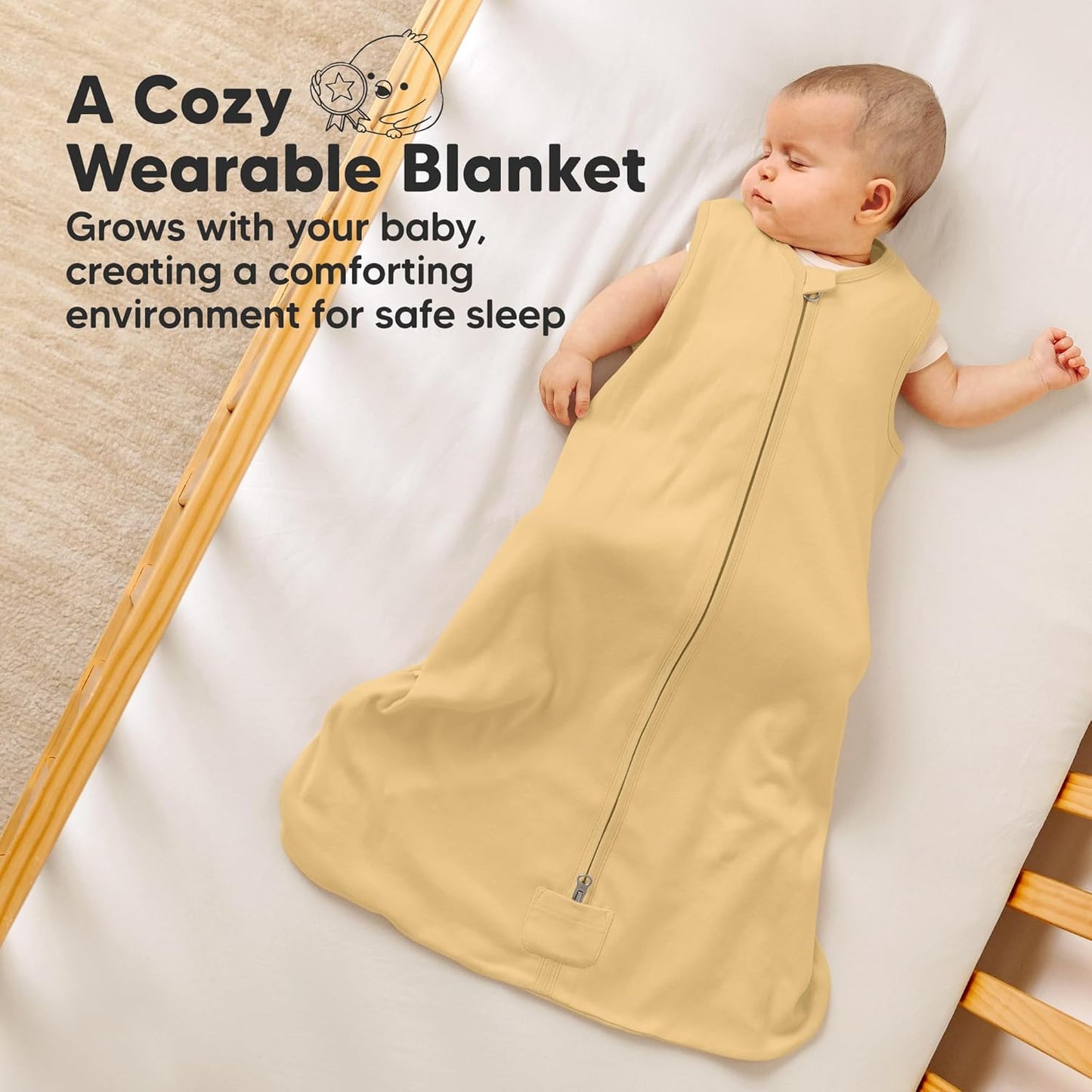 2-Pack Baby Sleep Sacks, Zipper Wearable Blanket - 0.5TOG Organic Cotton, Lightweight,Soft Cozy Infant Sleeping Sack 3-6 months,Easy to Wear Small Newborn Transition Swaddles Sleepsacks(Avocado, S)