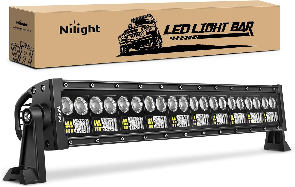 Nilight LED Light Bar 7D 22" 150W 15000LM Double Row Flood Spot Combo