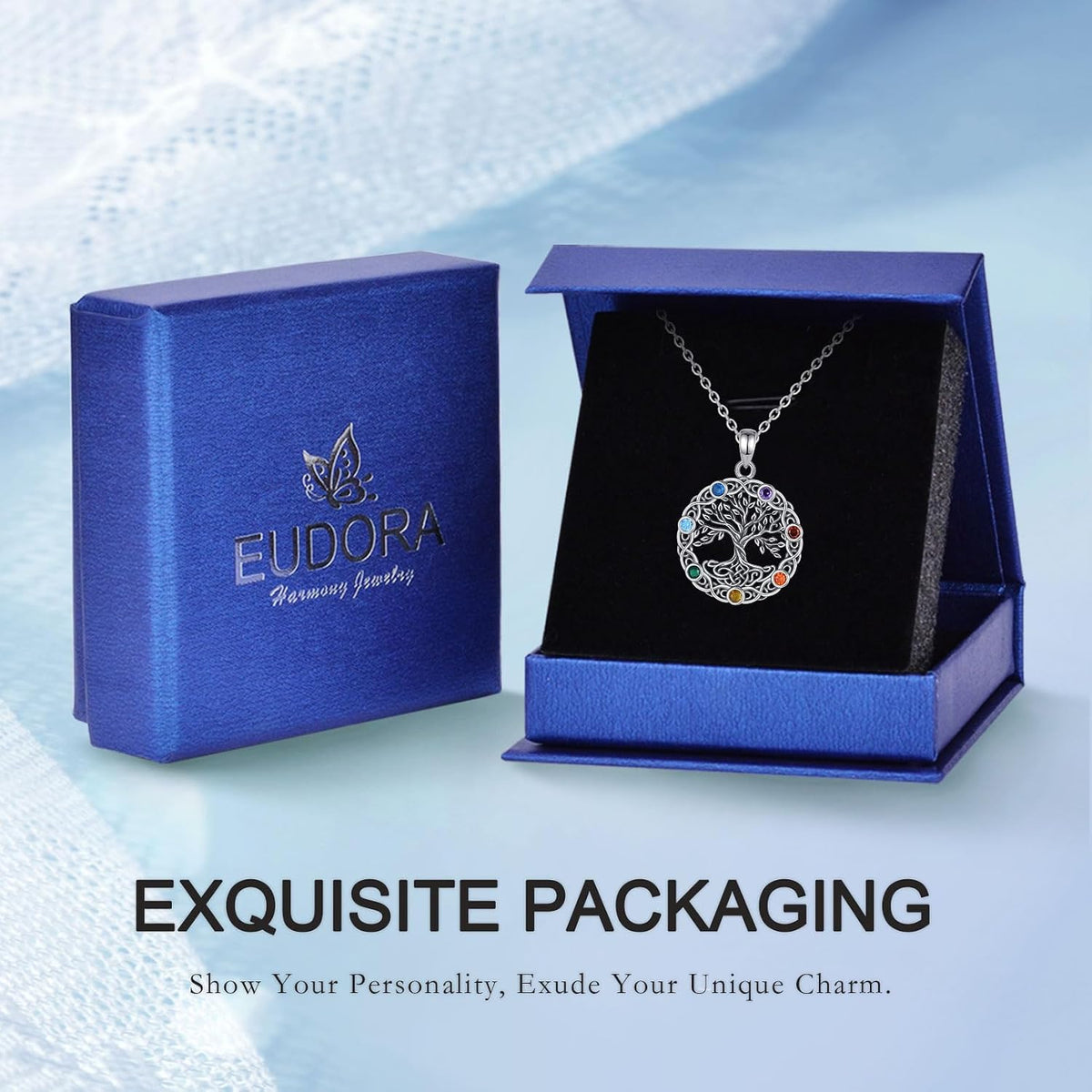 EUDORA Moonstone Turquoise Necklace for Women S925 Sterling Silver, Angel Tears Water Droplets Pendant Grandma Necklace Jewelry for Women Gifts for Mother in Law Mothers Day Gifts for Mom, 20"
