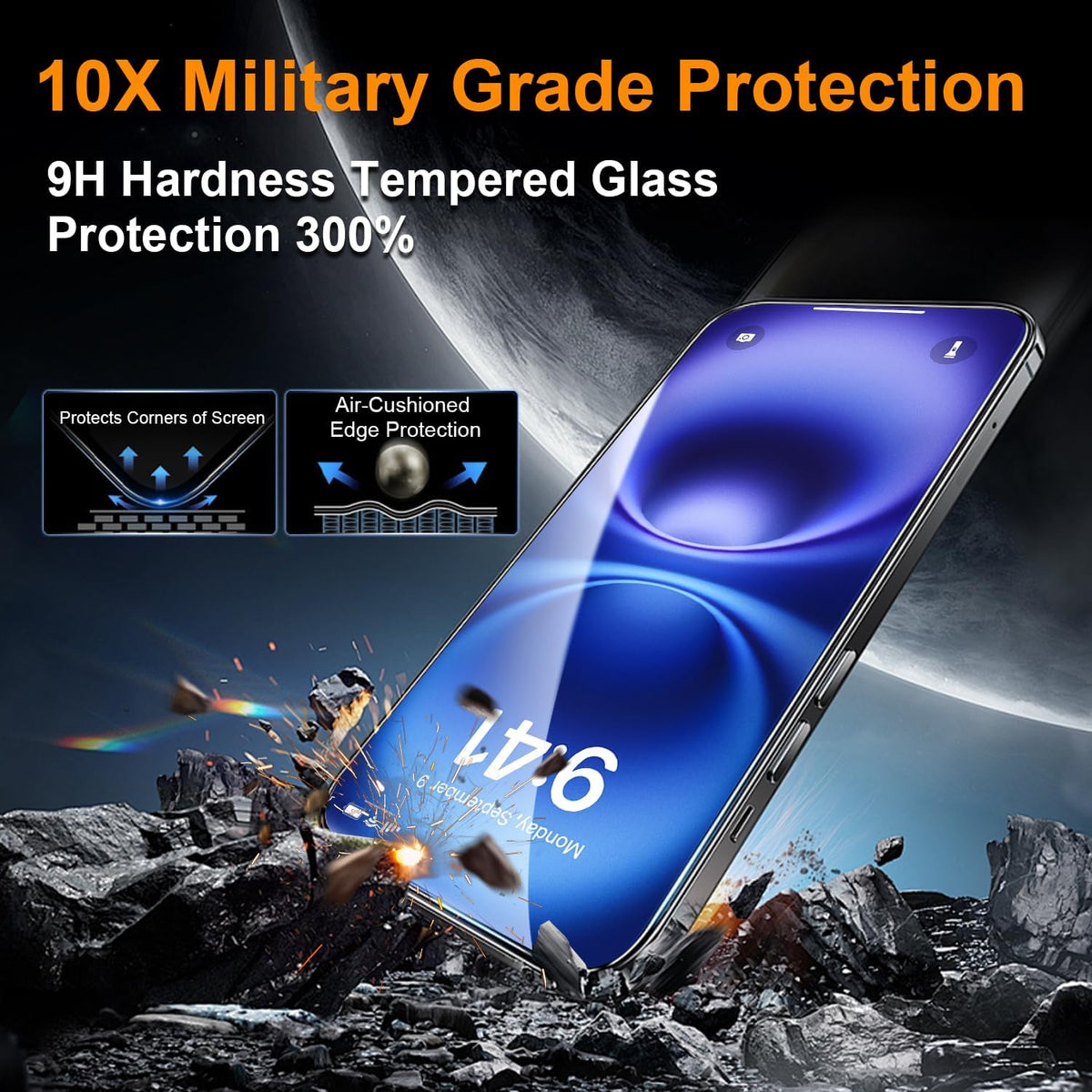 OneFish Screen Protector Glass for iPhone 17e / 16e / 13 / 13PRO / 14