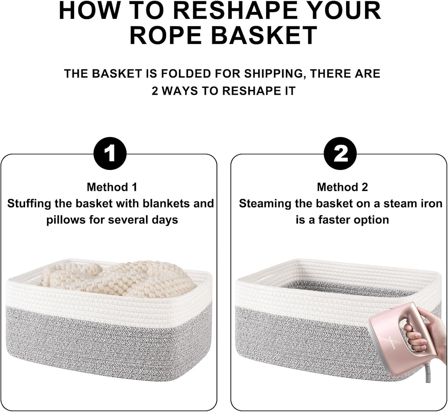 OIASKET Storage Baskets for Organizing 3 Pack, Woven Baskets for Shelves, | Closet Organizer Bins with Handle, Empty Gift Basket, Toy Storage for Toys, Blankets, Towels, Clothes, Books, 15"x11.42"x6.7"