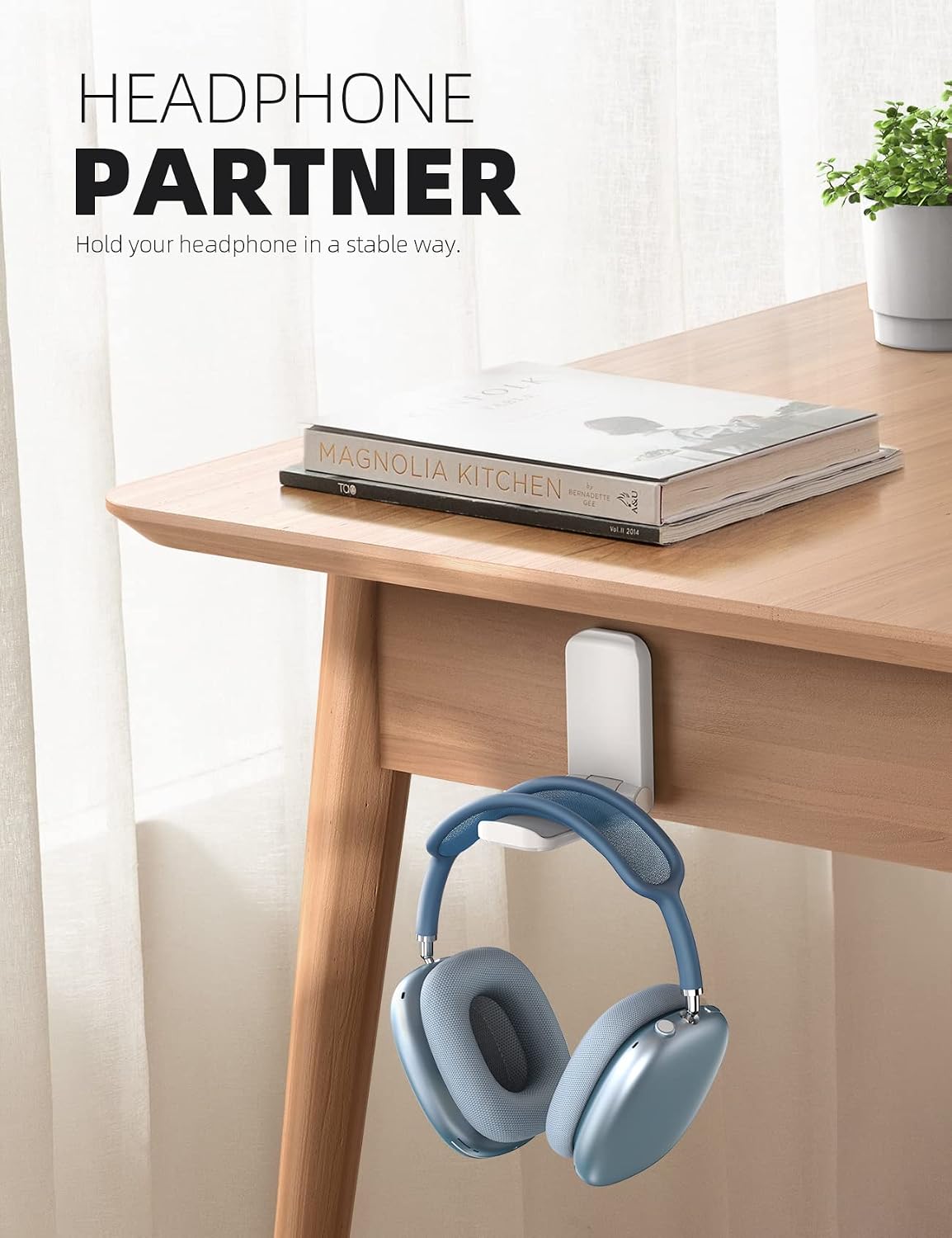 Lamicall Headphone Stand, Sticky Headset Hanger, Adhesive Headphone Holder