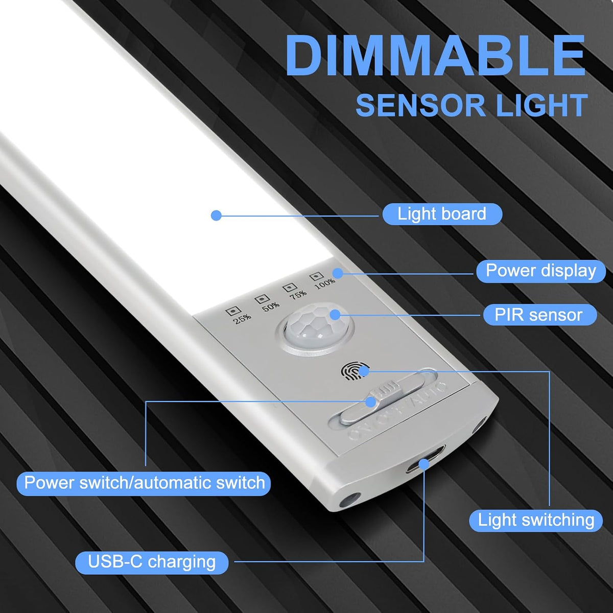 10 Inch Under Cabinet Lighting, 3 Color Motion Sensor Light 2 Pack