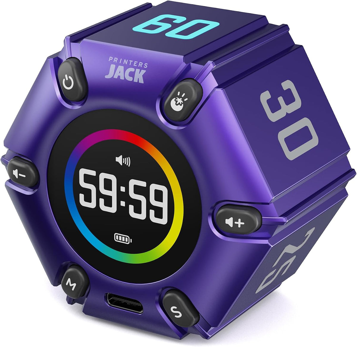 Flip Pomodoro Timer with 3/5/10/25/30/60min, Mute &Vibration &Sound Alarm