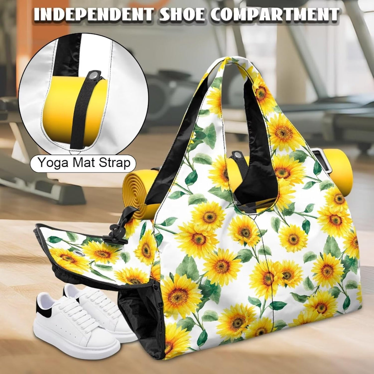 Yoga Mat Bag for Men Women Canvas Yoga Mat Carrier Take In Out Mat Easily for Beach Swim Bags Pool Sports Gym