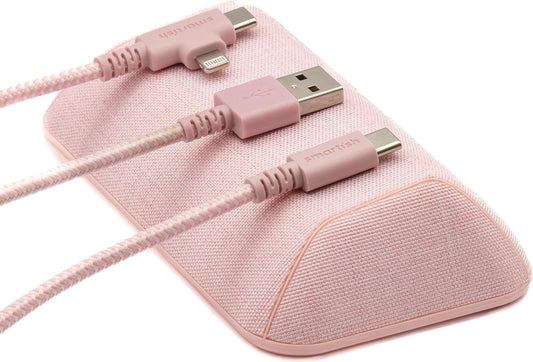 Smartish Magnetic Cord Holder, Bigger Cable Wrangler, Office Desk Organizer | Holds 8 Cords, 2 Cable Clips, Weighted Base, Charger Keeper, Phone Charging Cable Management, Nightstand Accessories, Pink