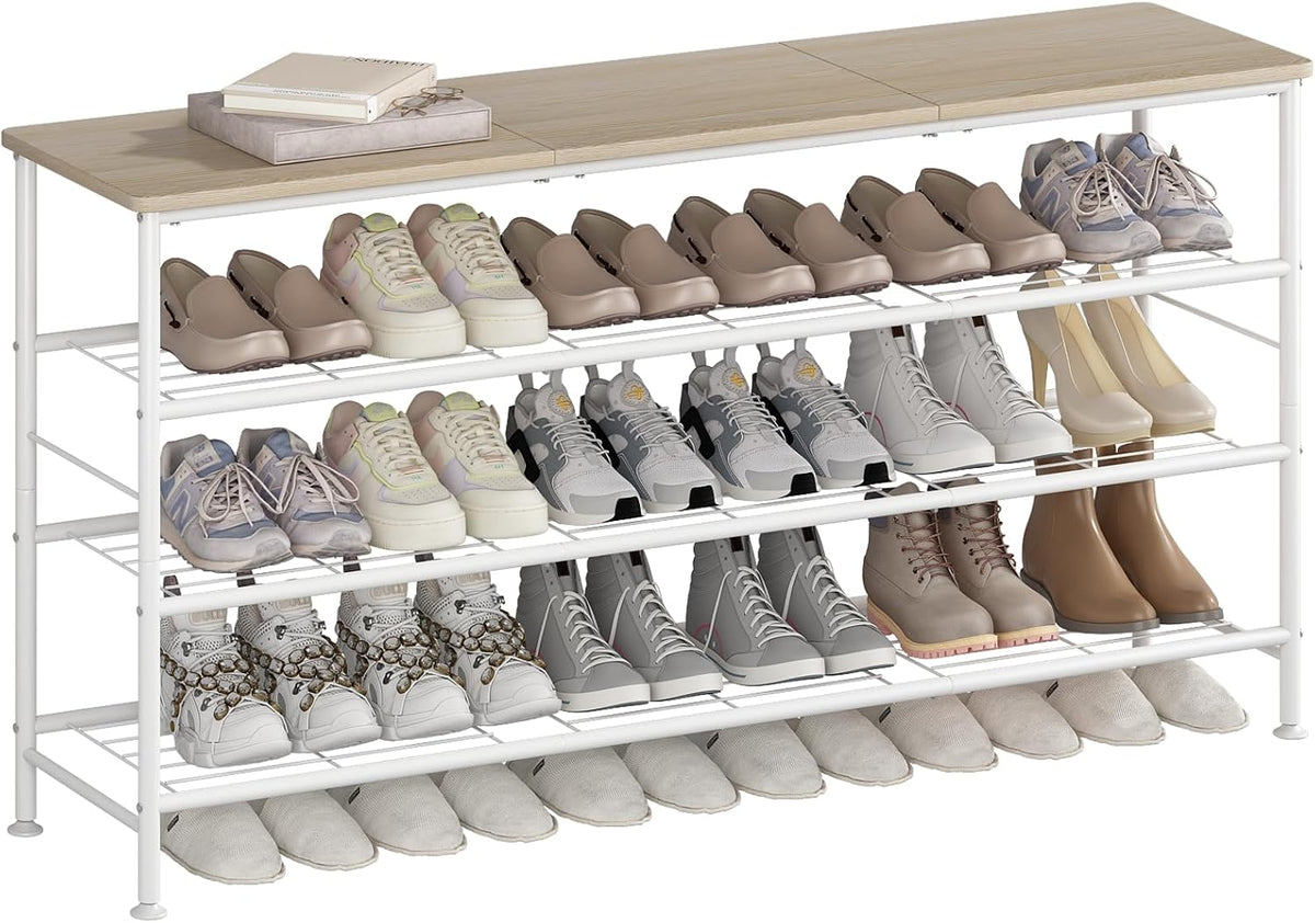 SUOERNUO 4 Tier Extra Long Shoe Rack Organizer Storage for Closet Entryway