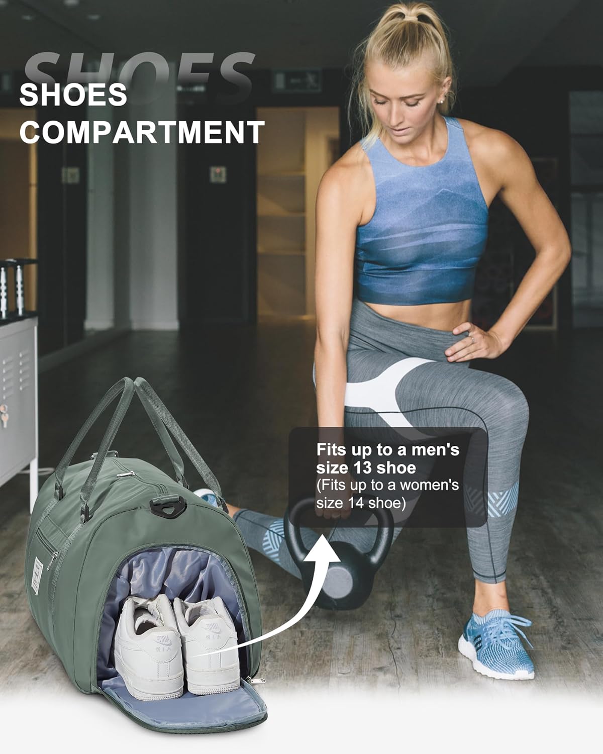 Gym Bag Womens Mens with Shoes Compartment and Wet Pocket Travel Duffel Bag for Women for Plane Sport Gym Tote Bags Swimming Yoga Waterproof Weekend Overnight Carry on Bag Hospital Holdalls