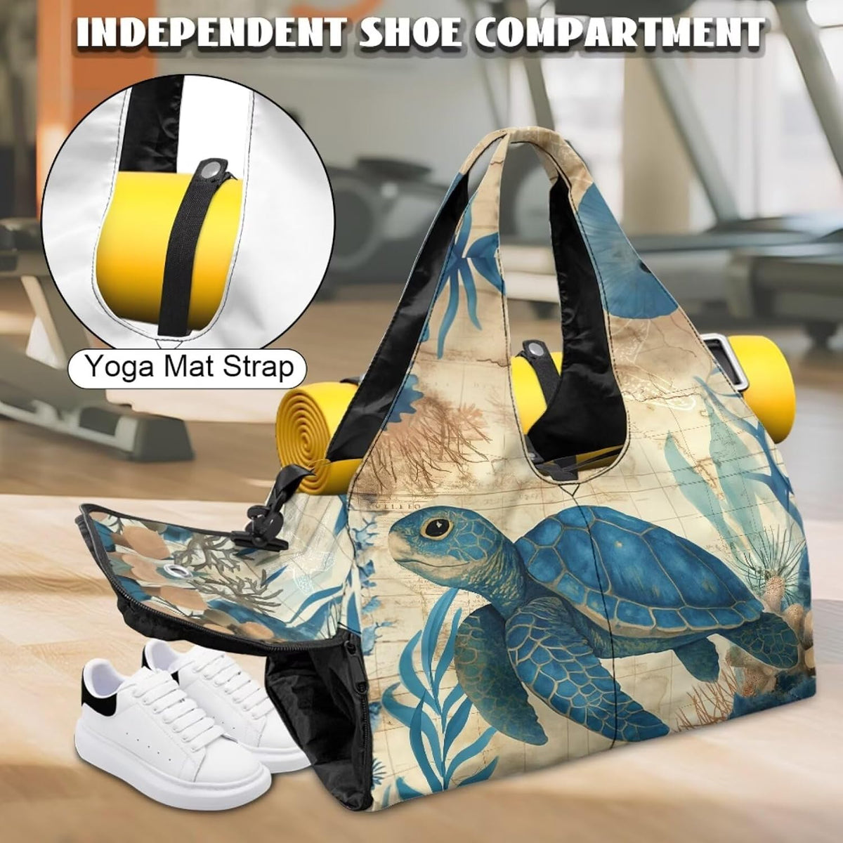 Yoga Mat Bag for Men Women Canvas Yoga Mat Carrier Take In Out Mat Easily for Beach Swim Bags Pool Sports Gym