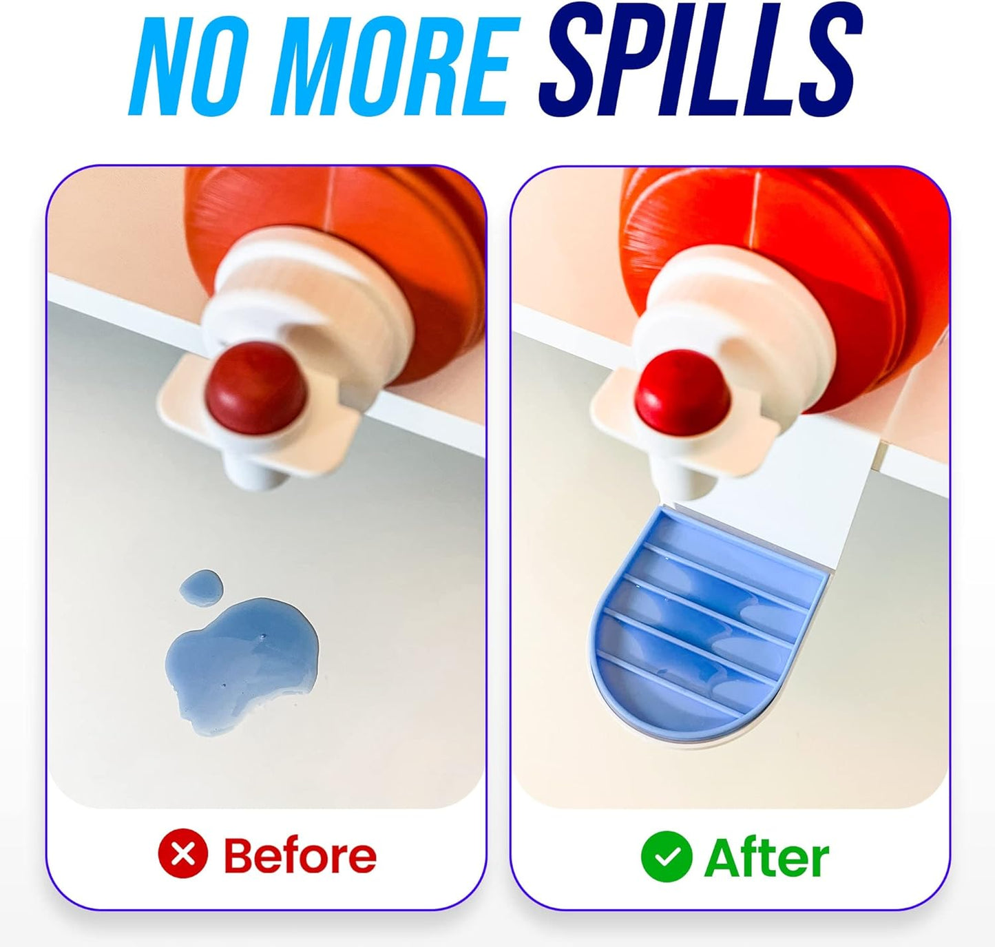 Simplation [2 Pack] Laundry Detergent Cup Holder, Detergent Drip Catcher (Upgraded Drip Tray), No More Mess or Leaks, Slide_Style