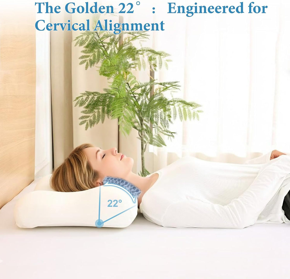 Cervical Neck Pillow for Deep Sleep – Medium Firm Cooling Memory Foam Pillow, Dual Height Ergonomic Contour for Gentle Neck & Shoulder Support, Side Back Stomach Sleepers