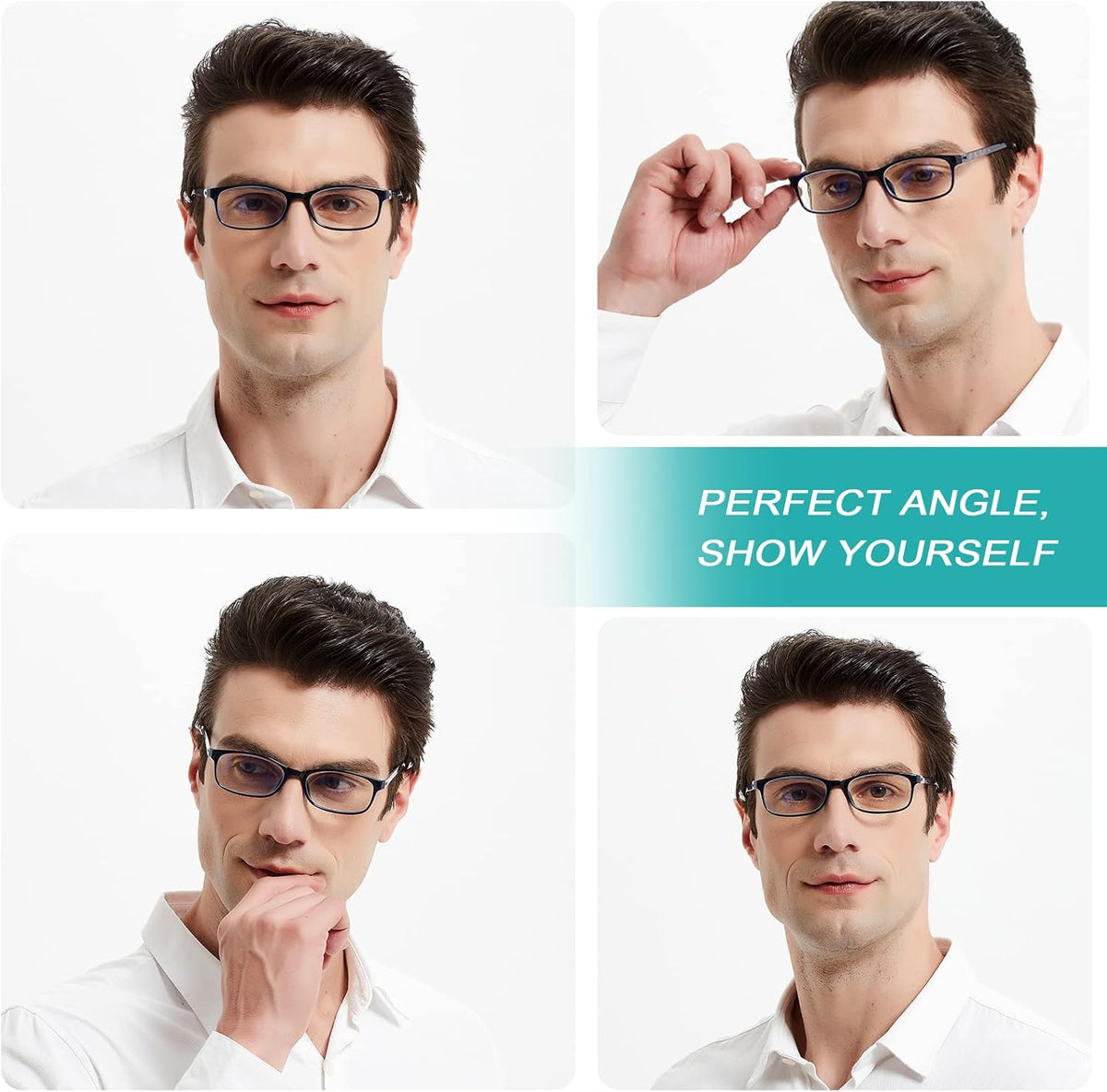 EYEURL Reading Glasses for Men Women Blue Light Blocking Readers 2.75