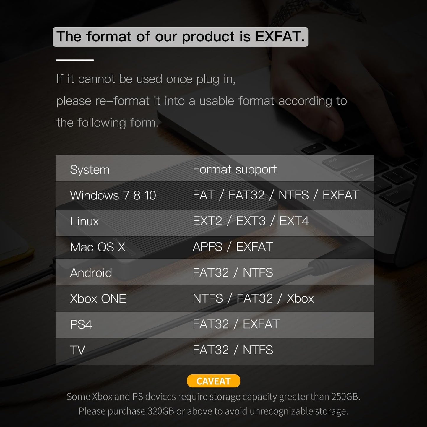 UnionSine 1TB Ultra Slim Portable External Hard Drive HDD-USB 3.0 for PC, Mac, Laptop, PS4, Xbox one, Xbox 360-(Black)