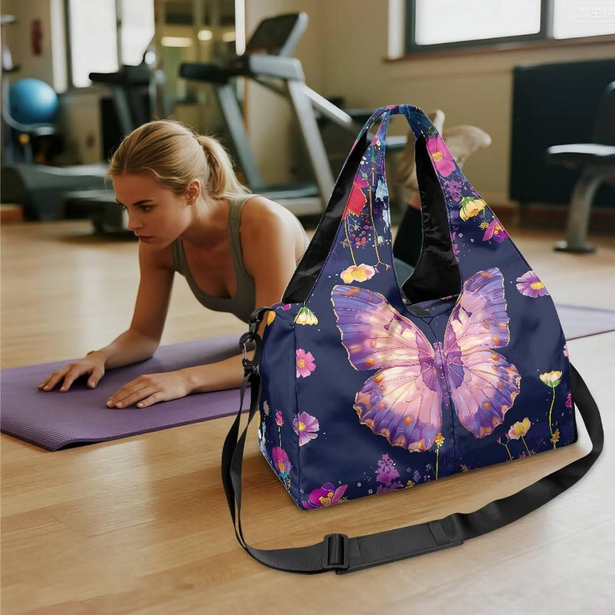 Yoga Mat Bag for Men Women Canvas Yoga Mat Carrier Take In Out Mat Easily for Beach Swim Bags Pool Sports Gym