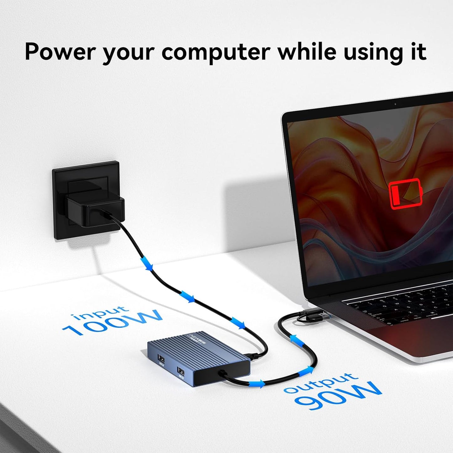 ACASIS USB C to Dual HDMI DisplayLink Adapter, 4K@60Hz, 2 HDMI & 3 USB-A Ports, 100W PD Charging, USB C DisplayLink Docking Station for Mac M1/M2/M3/M4/M5/Neo/Windows,USB A/C to Dual Monitor Adapter