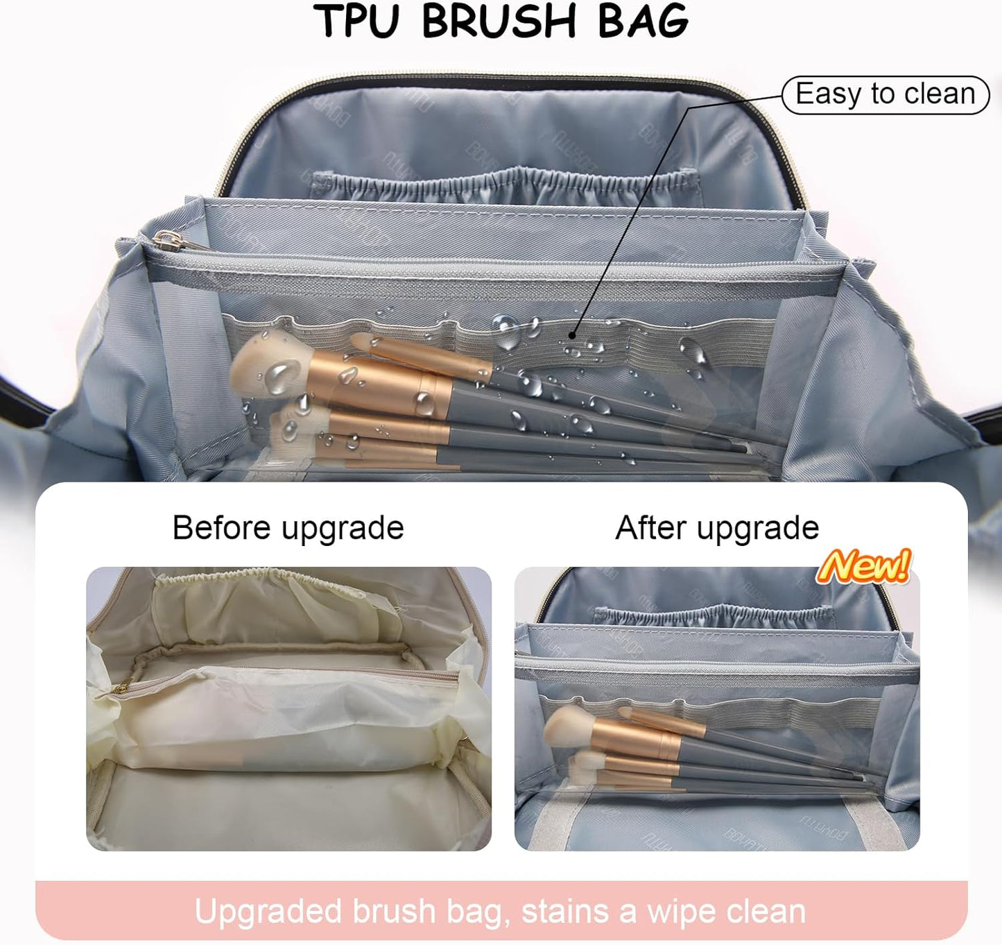 BOYATU Travel Makeup Bags for Women: Sweet Pink Checkered Large Capacity Cosmetic Bag - You Deserve a Little Sweetness Every Day - 3 Pcs Toiletry Organizer Holds 10-20 Full-Size 50-100ML Bottles