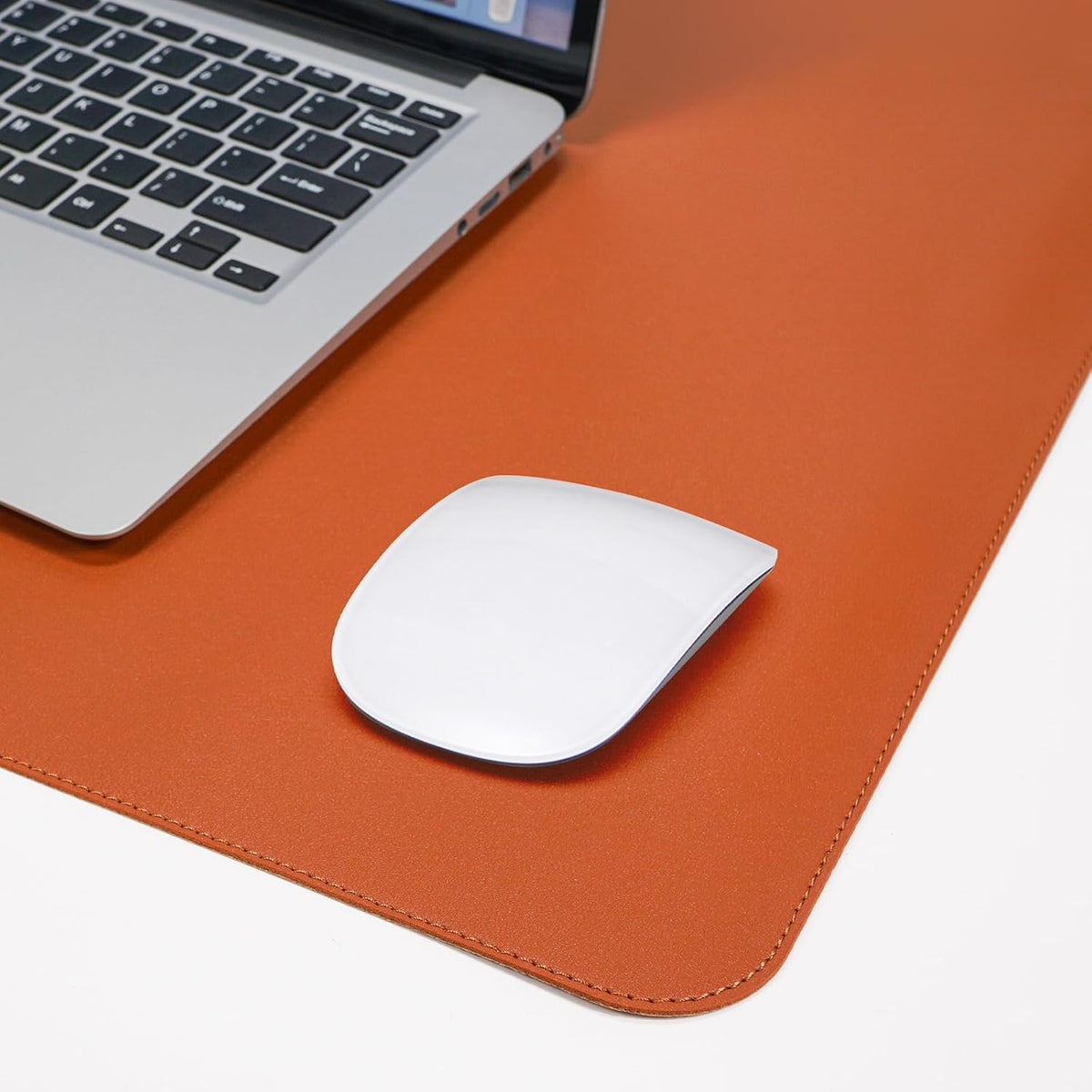 AFIING Cork Desk Mat, 35.4" x 17", Orange,Desk pad Protector