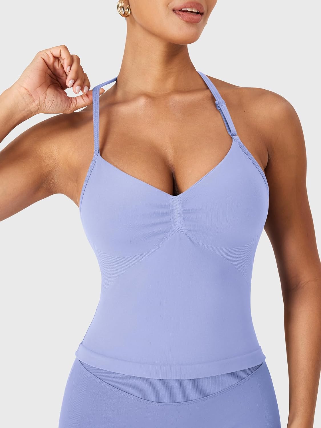 YEOREO SoftHue Impact Longline Strappy Top Women's Halter Workout Tank Tops