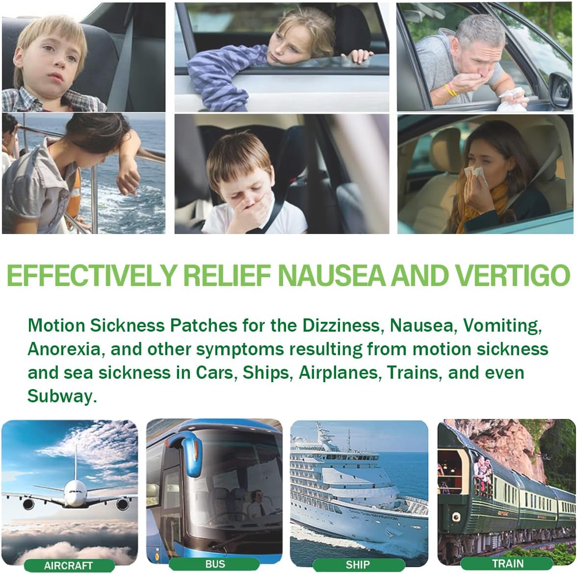 (2026 New) Motion Sickness Patches Non Drowsy, 100% Natural Sea Sickness Patch(Efficient– Lasts 72 Hours)-for Car Airplane Ship Altitude Sickness(Travel Essentials)-for Adults and Kids(24 Count)
